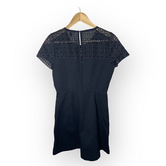 J. Crew Black Eyelet Dress #A2982 Size 6 - Picture 4 of 9